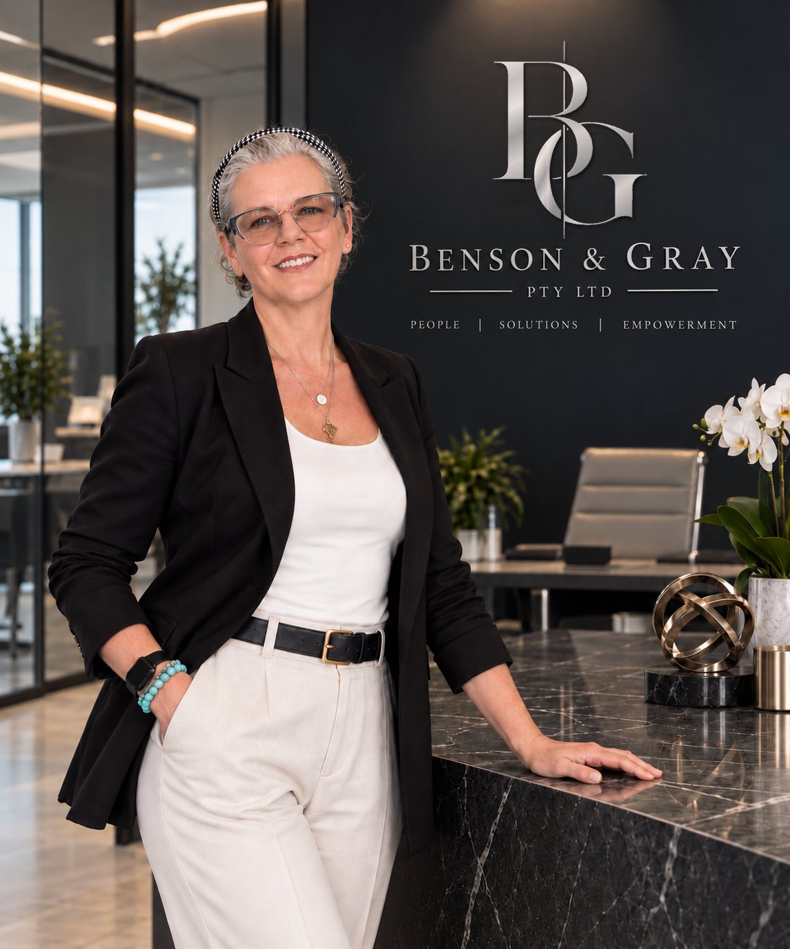 Tanja Gray, Managing Director and Principal Architect, in the Benson & Gray studio